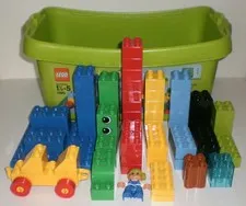 Lego DUPLO 5380 Large Brick Box 71 Piece Set Complete w/Minifig - No Lid