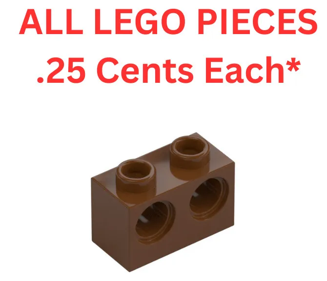 LEGO Brick 1x2 with 2 Holes 32000 Reddish Brown - Genuine LEGO Parts Pieces Bulk