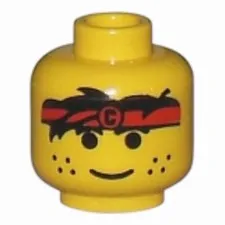 LEGO Minifigure Head Male Headband Red and Freckles