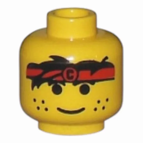 LEGO Minifigure Head Male Headband Red and Freckles