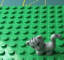 LEGO Cat Animal Figure Gray Plastic Printed Animals 1 Piece 1 Part L0522