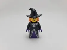 LEGO Witch - Black Floppy Hat, Orange Hair, Dark Purple Trim Item No: hol301