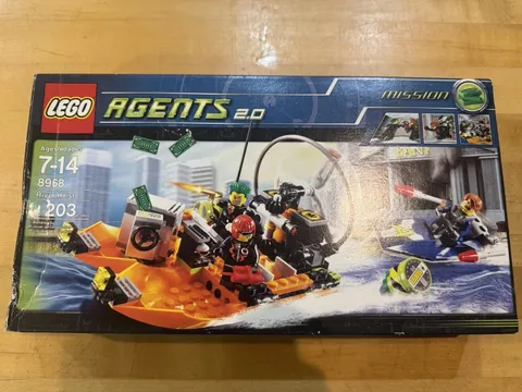 LEGO Agents 2.0 River Heist 8968 Complete Set 203 pcs Age 7-14 Box Stickers