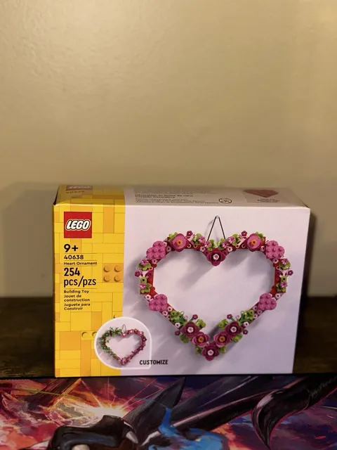 LEGO 40638 Heart Ornament Building Toy Set Pink Red Flowers Brand New Sealed