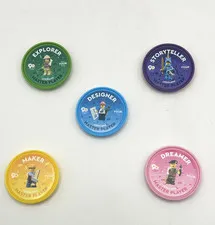 Legoland Master PLayer Pop Badges Lot of 5 ~ 2022 90 Years of Play