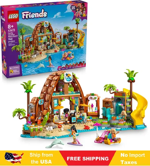 LEGO Friends Family Vacation Beach Resort Pretend Play Building Toy - Adventure 