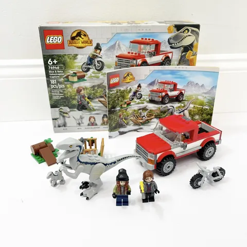 LEGO 76946: Jurassic World Blue & Beta Raptor Capture 100% Complete w/ Manual