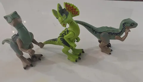 3 PCS Lego Jurassic World Raptor Velociraptor Dinosaur 75928 DILOPHOSAURUS 75916
