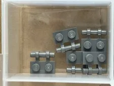 LEGO Parts - Dark Bluish Gray Plate 1 x 2 Bar Handle on Side - No 2540 - QTY 5