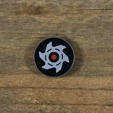 LEGO Ninjago Tile Round 2 x 2 Red Circle and Silver Saw Blade on Black 4150pb147