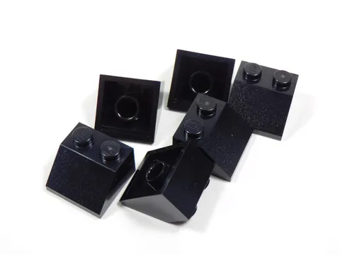 LEGO Lot of 6 Black 2x2 Slopes Bricks S9