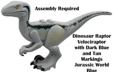 LEGO Minifigure Dinosaur Raptor Velociraptor w/ Dark Blue & Tan Marking Jurassic