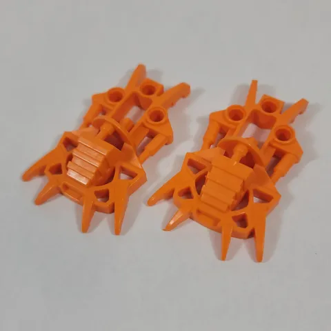 2X LEGO Bionicle ORANGE Toa Inika Clawed Foot Set Pair Part 53542 8941 8687