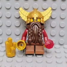 LEGO CASTLE FANTASY ERA DWARF MINIFIGURE cas356 Metallic Gold Wings 7036  7979 
