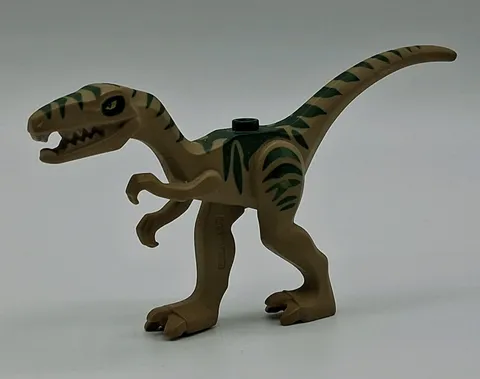 2012 LEGO Dino Olive Green Coelophysis W/ Green Stripes Ambush Attack Minifigure