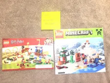 Mine Craft#21120 and Harry Potter  #4737 Lego Manuals Only Lot D Lego Fun!