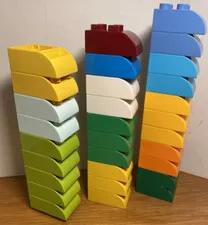 Lego DUPLO - Lot of 21 Curved SLOPE & INVERTED Bricks 2 x 3