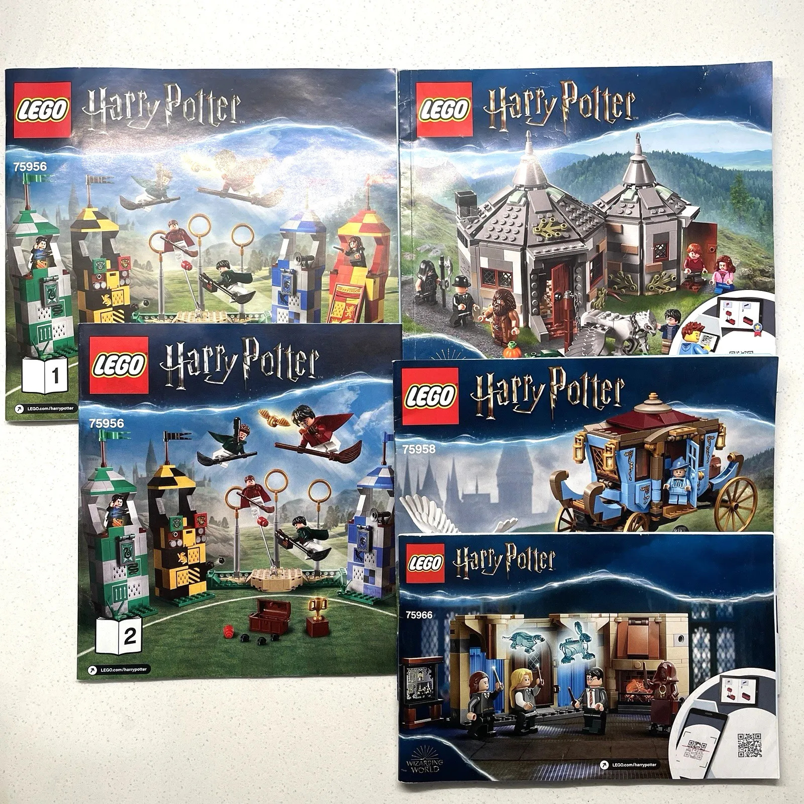 Harry Potter Lego Instruction Manuals Booklets 75947, 75966, 75958, 75956 (1,2)