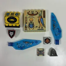 LEGO 7pc Mixed Vintage Parts Lot Printed Helmet Sheild