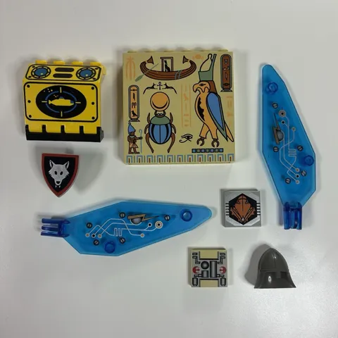 LEGO 7pc Mixed Vintage Parts Lot Printed Helmet Sheild