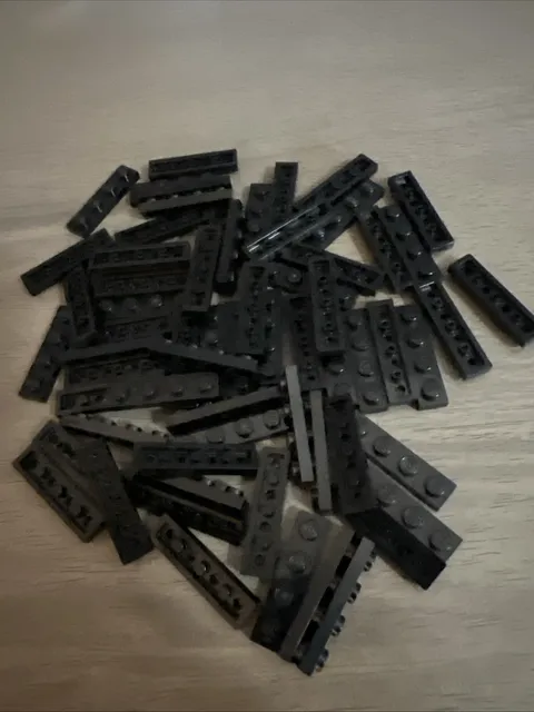 LEGO 3710 Black Plate 1x4 - 65 Pieces