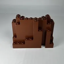 Lego Rock Wall Panel: Reddish Brown Tree Trunk Base  6082 - Part Piece Brick