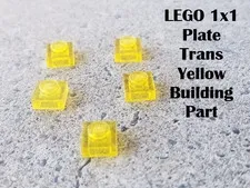 LEGO 1x1 Plate Trans Yellow Building Part Lot of 5