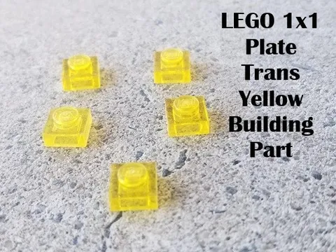 LEGO 1x1 Plate Trans Yellow Building Part Lot of 5