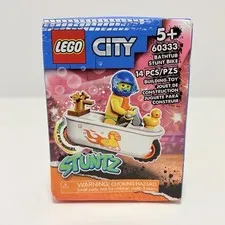 LEGO 60333 City Stuntz Bathtub Stunt Bike Bicycle Sudsy Simon Tub Racer NEW