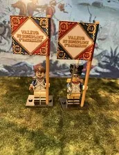 2x Minis French Napoleonic Infantry 36. & 61. Regiment +2 Flags Lego Flagpoles