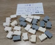 #4817# Genuine Lego 2877 Fluted Bricks 1 X 2 White & Lt.Grey in used condition .