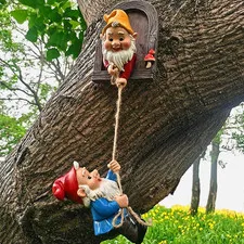 Gnome Garden Decoration Climbing Tree Decor Outdoor,Fairy Door Tree Face Figurin