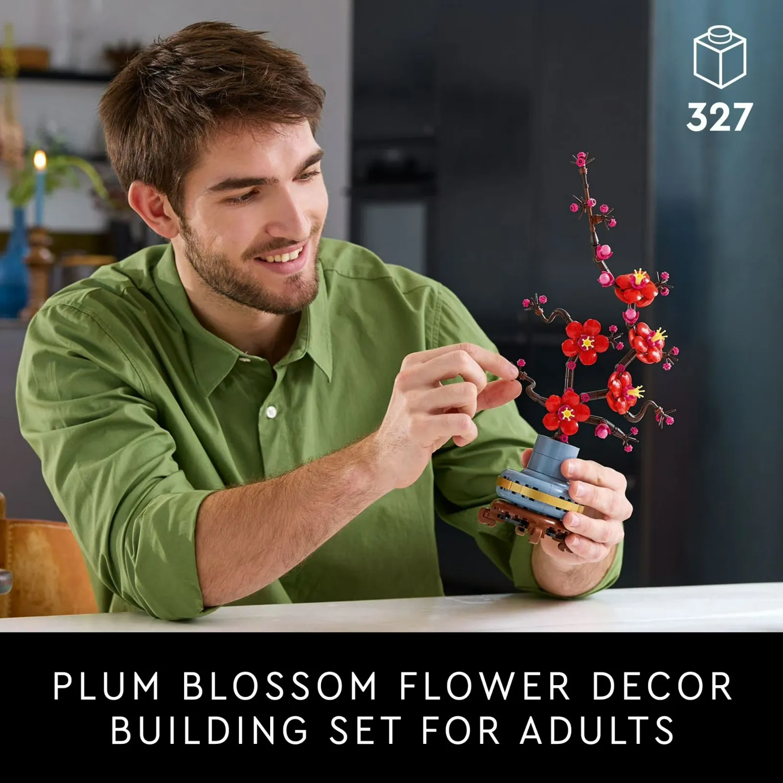 LEGO Icons Plum Blossom Building Set - Artificial Flowers for Dinner Table 10369