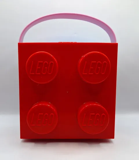 Lego 4003 Storage Brick Red Storage Cube 4 Stud Case Container W/ Handle NEW/NOS