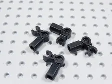 LEGO Lot of 4 Black Bar Holder w/ Clip Angled BH