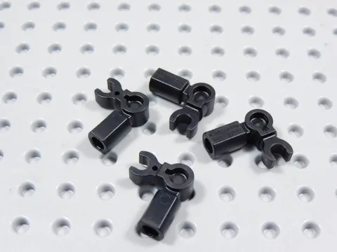 LEGO Lot of 4 Black Bar Holder w/ Clip Angled BH