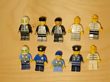 Lego City Police Inmates Minifigure Criminal Lot—10 Figures Men Woman Cops