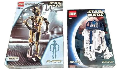 LEGO 8007 Technic Star Wars C-3PO 2001 Droid Series & 8009 R2-D2 Sealed Box Set