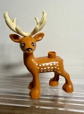 Lego Duplo Figure Buck w/ antlers brown w/ white spots