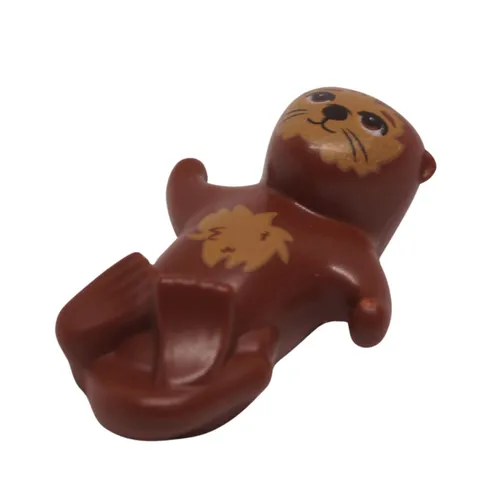 LEGO Friends Sea Otter Reddish Brown Animal Lying on Back