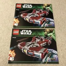 Star Wars Lego 75025 Jedi Defender Class Cruiser Set 2 Instructions Manual Books