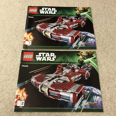 Star Wars Lego 75025 Jedi Defender Class Cruiser Set 2 Instructions Manual Books