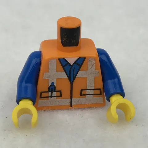LEGO 973pb3370c01 Orange Torso Safety Vest W/ Reflective Worn Crossed Stripes
