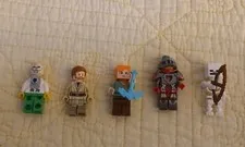 Lot Of 5 Lego Mini Figures Minecraft Various Characters With Accessories 👀 Pics