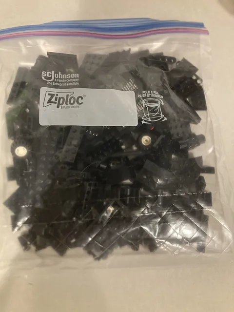 LEGO 1/2 Pound Assorted Black Parts Pieces Bulk Lot Building Blocks