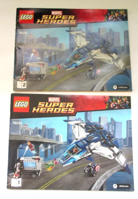 Two Lego Marvel Super Heroes Attack on Avengers Tower  Instruction Manuals Only
