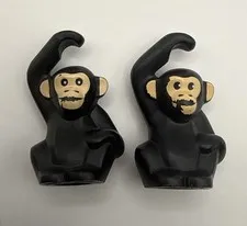 (2) LEGO Chimpanzee Animal Minifigure Part Black Monkey 95327 Chimp