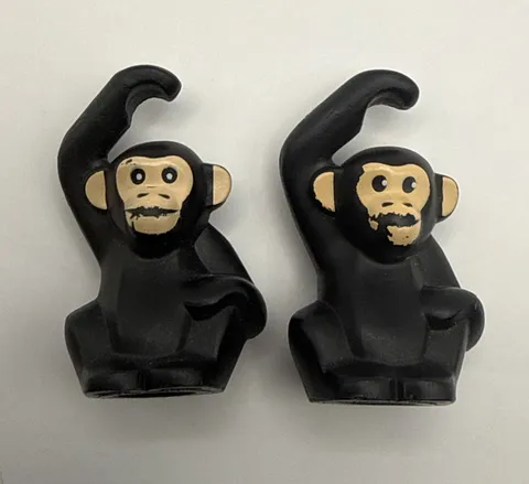 (2) LEGO Chimpanzee Animal Minifigure Part Black Monkey 95327 Chimp