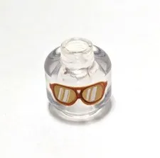 Lego - Minifigure Utensil - Orange Sunglasses, Trans Clear Head
