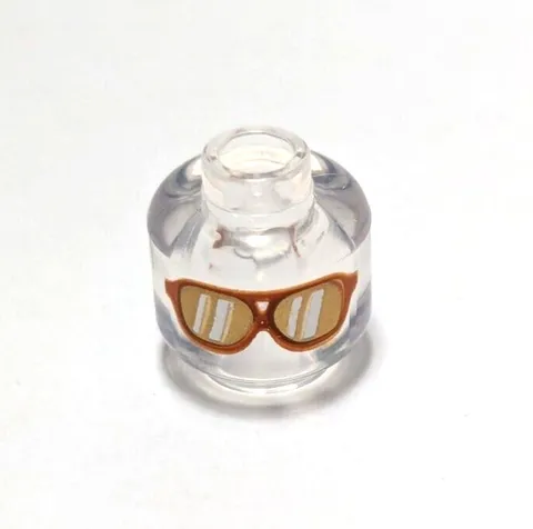 Lego - Minifigure Utensil - Orange Sunglasses, Trans Clear Head